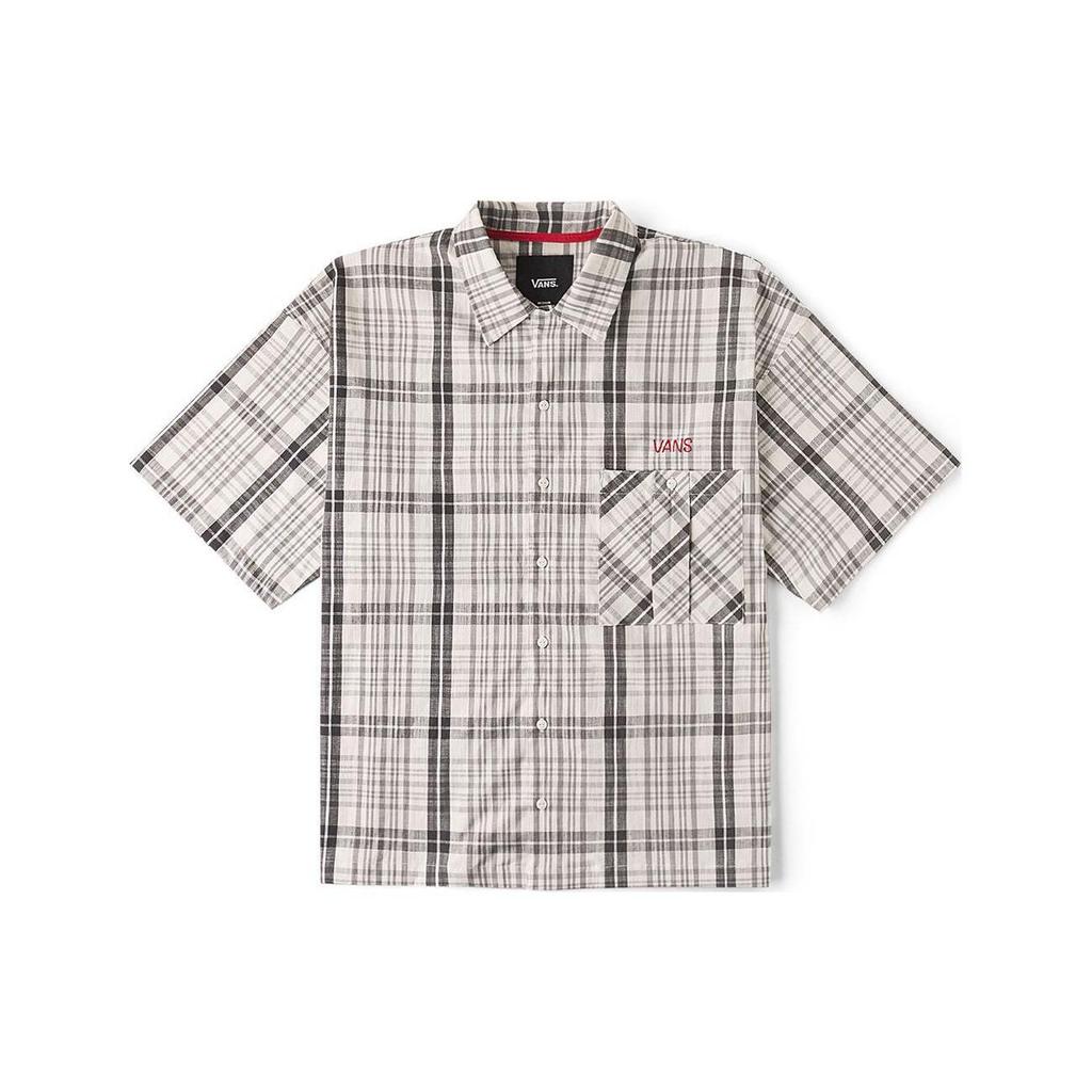 Vans Tokyo Design Collective Plaid Casual Short Sleeve Shirt Men shirts Light-Gray VN000H2RCYF
