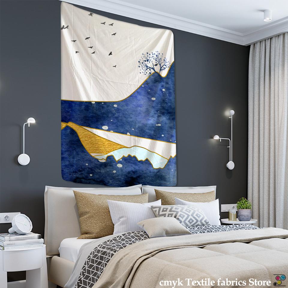 Japanese Illustration Tapestry Wall Hanging Colorful Bohemian Small Fresh Ins Wind Mattress Living Room Home Decoration