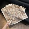 Hong Kong style burgundy printing waist silk scarf belt jeans waist accessories new square scarf fart curtain waist seal