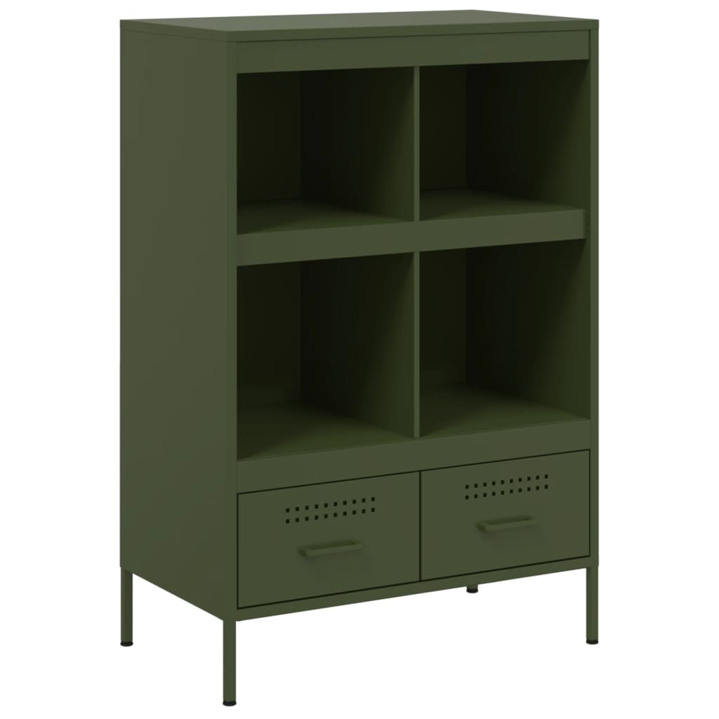 Highboard Olive Green 68 X 39 X 101.5 Cm Steel