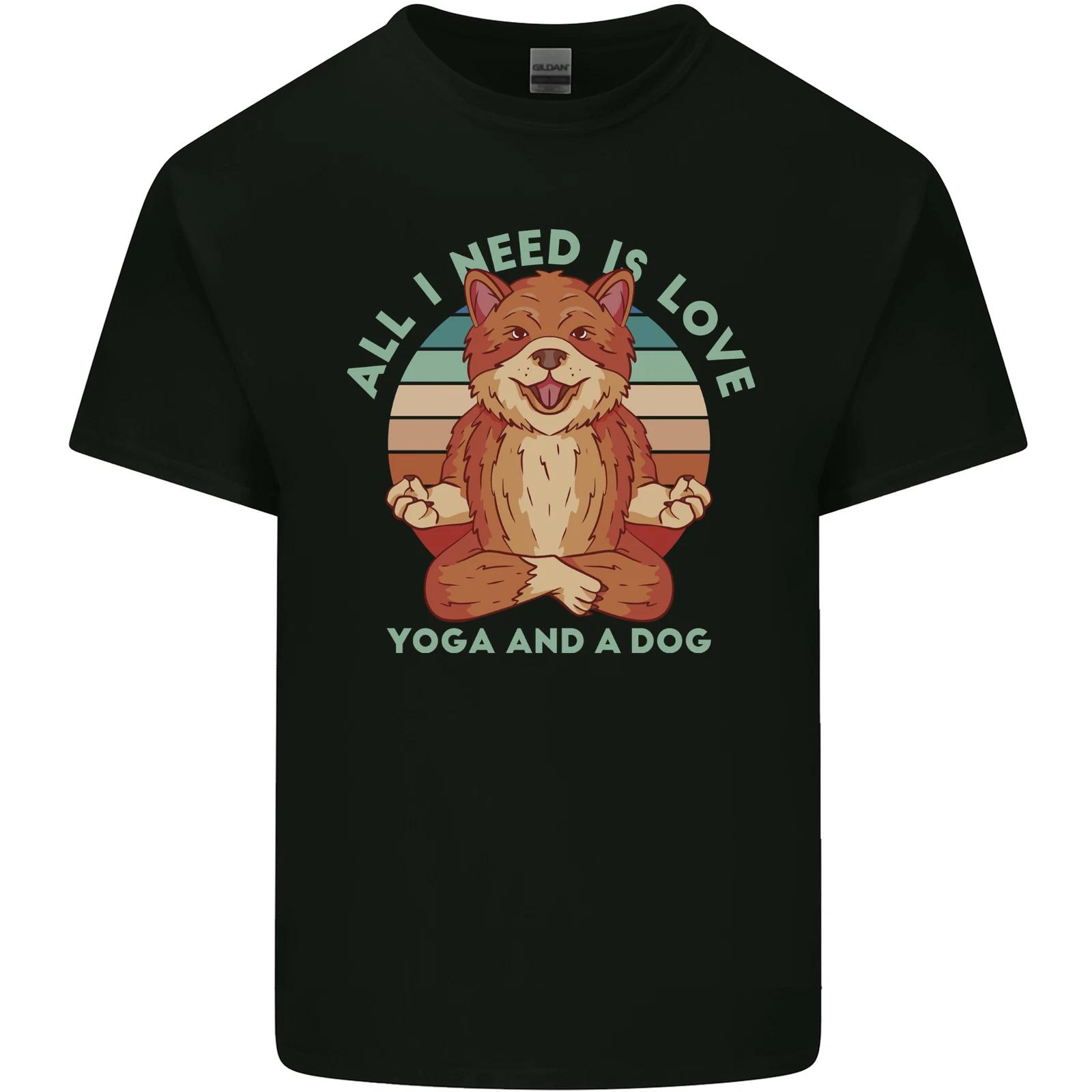 All I Need is Love Yoga and a Dog Funny Kids T-Shirt Childrens 4XL