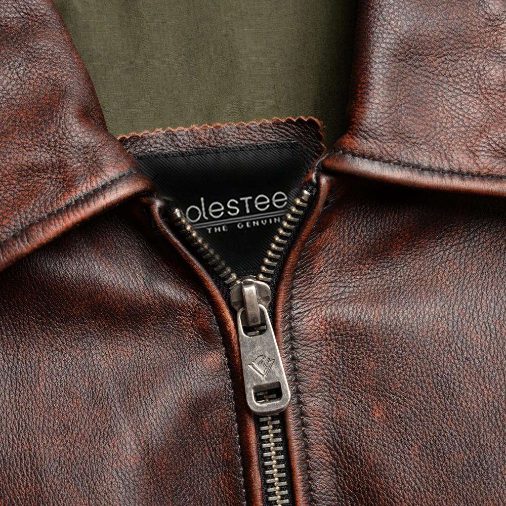 Vintage Red Brown Men Genuine Leather Jacket Real Cow Skin Coat Flight Suits Pilot Bomber Men's Jackets Spring Autumn