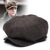 56-58Cm 58-60Cm Thickened Winter Wool Tweed Octagonal Hat Big Size Beret Dad Felt Newsboy Cap Male Leisure Ivy Caps Man