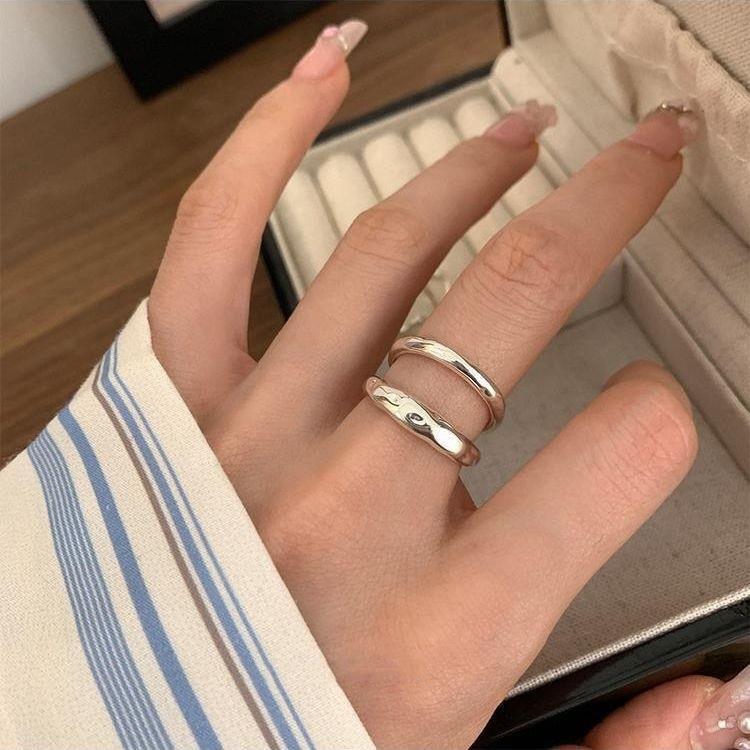 Korean Wave Design Double Layer Adjustable Women's Ring