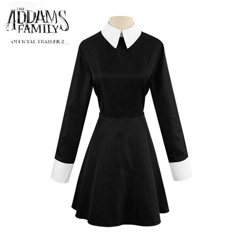 Adam Sandler s Wednesday Cosplay Costume, Same Style as the Female Protagonist s Prom Dress from the American Tv Series Solid Color Skirt 3XL