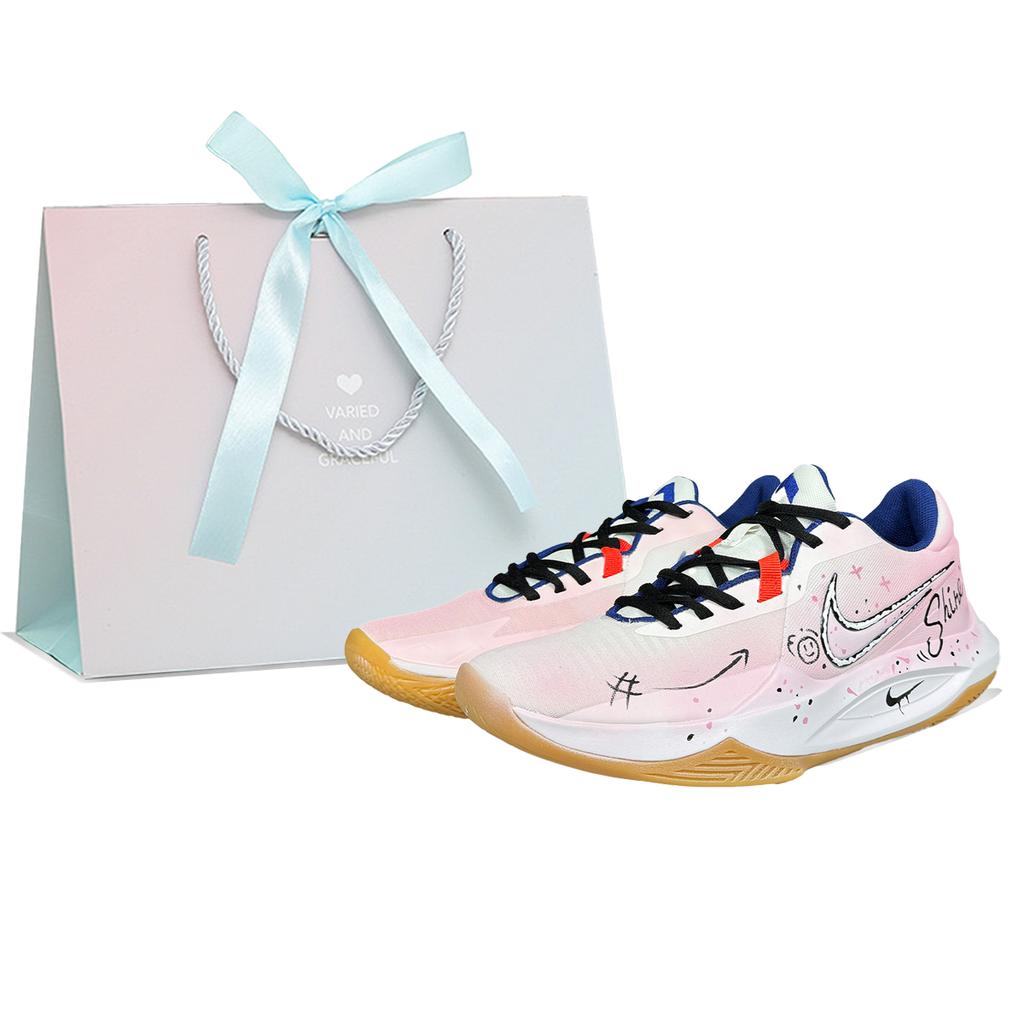 Nike Precision 6 Slip Resistant Abrasion Resistant Low top Basketball Shoes Men's Pink HV1796-141(Team667-BOX)