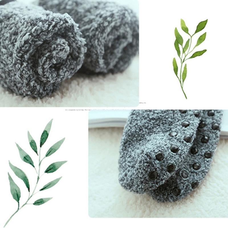 Grip Fuzzy Socks for Women Thick Warm Slipper Socks Soft Fuzzy Hospital Socks with Grip Soft Home Sleeping Socks
