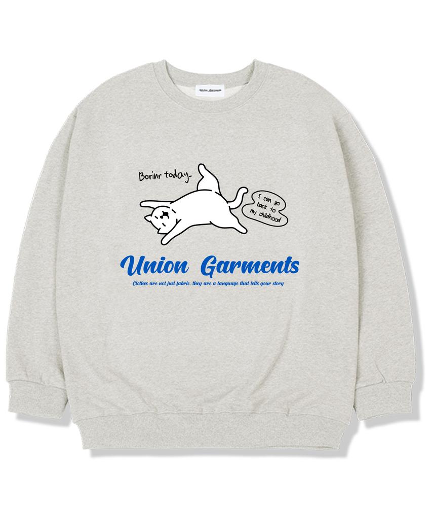 UNION GARMENTS Boring Day Fleece-Lined Oversized Sweatshirt Oatmeal