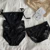 Sexy Solid Color Lace Nylon Briefs Fashion Comfortable Mid Waist Seamless 4 Pieces Panties For Women