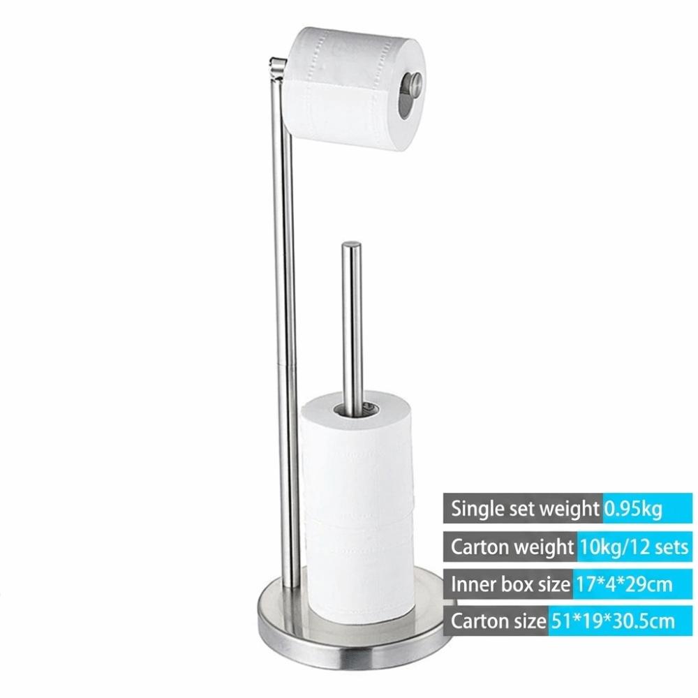 Reserve Storage Tissue Roll Stand Freestanding Base Bathroom Roll Organizer Bathroom Floor серебряный