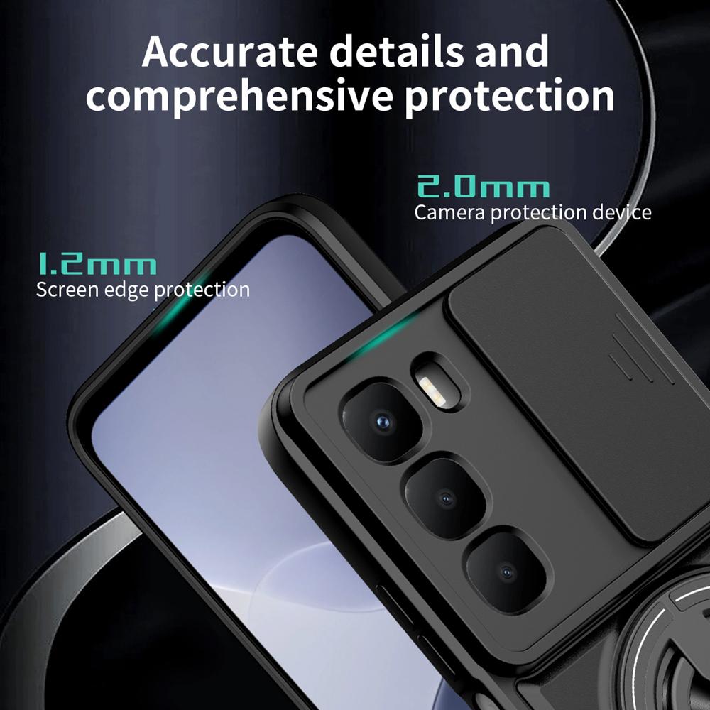 KEYSION Magnetic Phone Case for Infinix Hot 60i 4G 60 5G Hot 60 Pro Slide Camera Protection Upright Kickstand Shockproof Cover