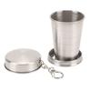 Stainless Steel Collapsible Cup Outdoor Travel Camping Portable Folding Cup with Keychain for