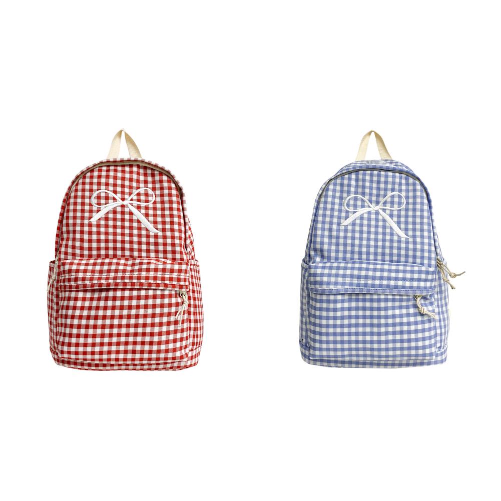 

Милый клетчатый рюкзак с бантом, повседневный дорожный рюкзак, сумка для книг для женщин (красный)
