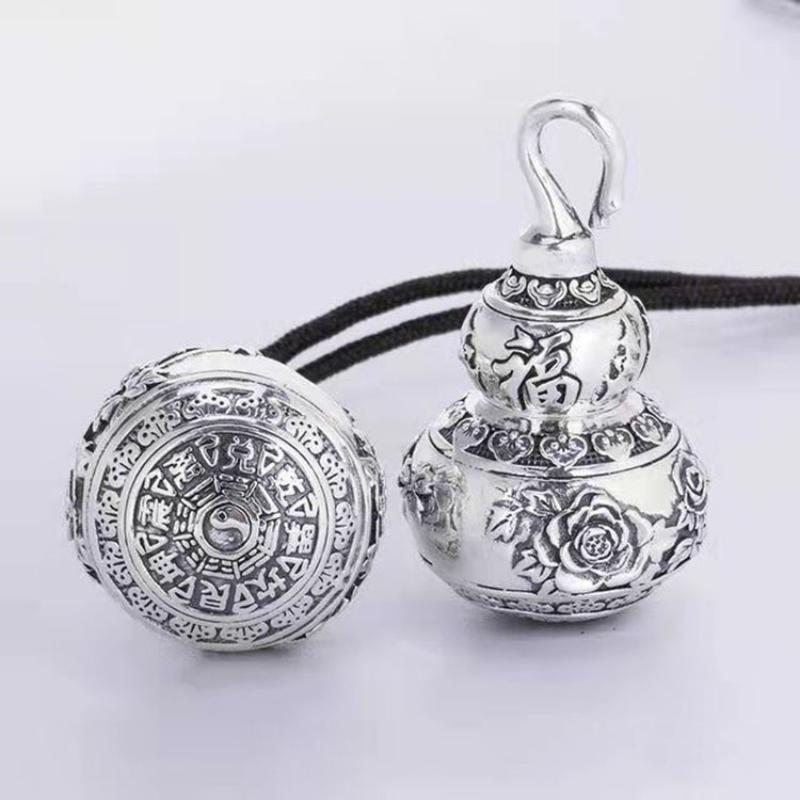 Necklace Gourd Hollow Openable Pendant Bagua Amulet Pendant
