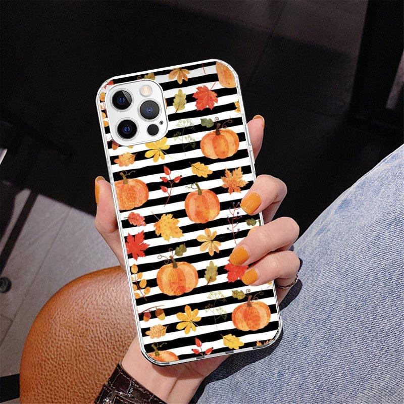 Pumpkin Happy Fall Autumn Phone Case For iPhone 17 Air 16 Pro Max 16E 15 + 14 Plus 11 12 13 Mini 7 8 SE Gift Print Cover Fundas