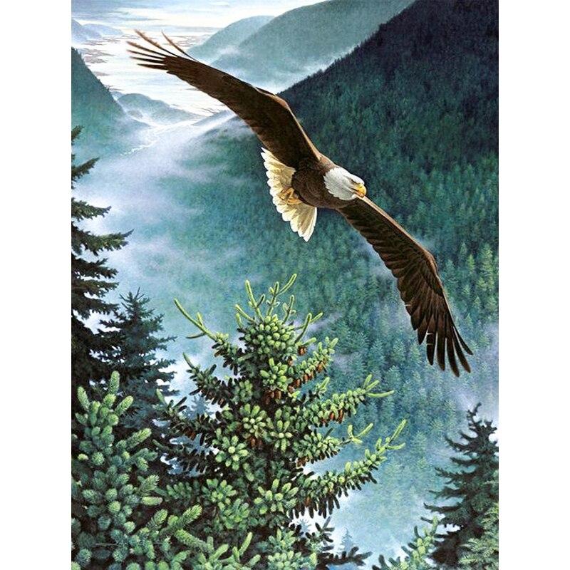 New 5D DIY Diamond Painting Eagle Diamond Embroidery Animals Cross Stitch Full Round Drill Crafts Home Decor Manual Gift