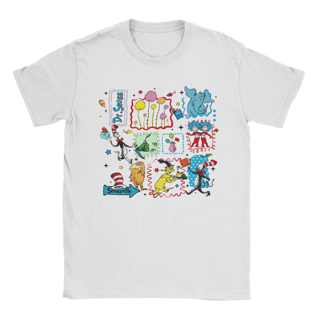 Unisex Women Graphic Printed Cartoon Thing 1 Thing 2 Buddies reading day  Tee T Shirt Cotton  Tshirts Clothes