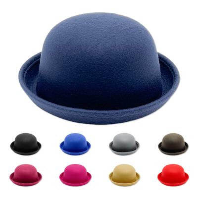 Sombrero bombín para padres e hijos, sombrero de lana de cachemira de imitación, sombrero de utilería para muñeca cosplay linda