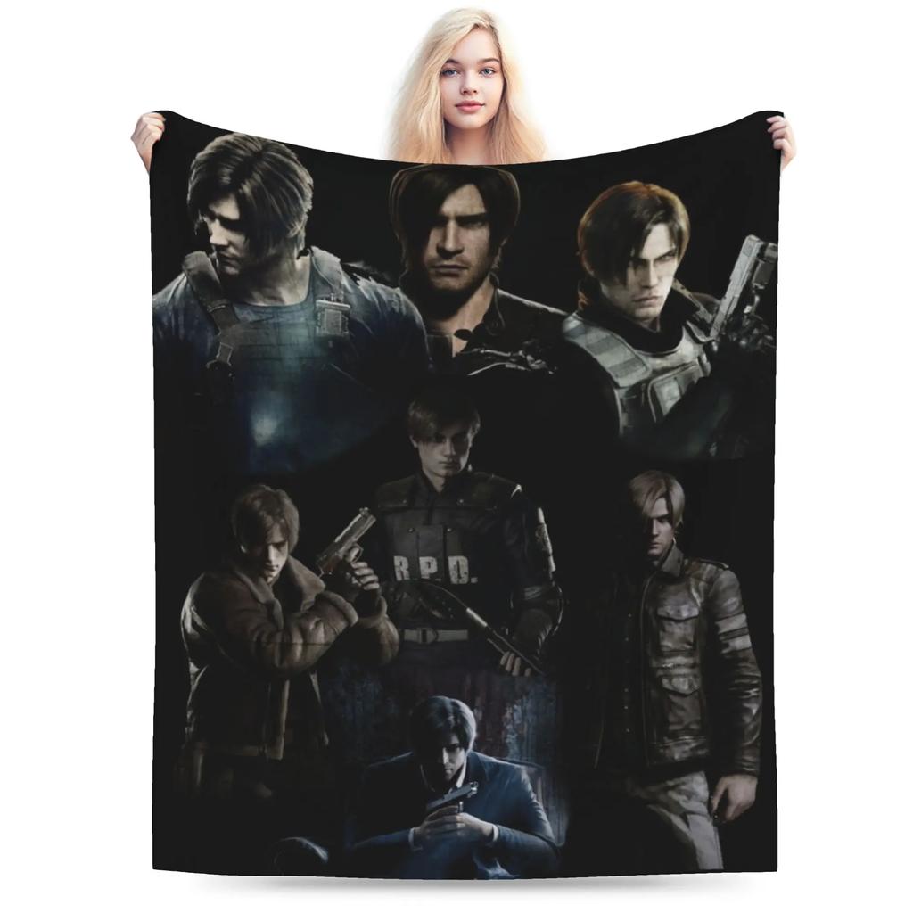 Leon Kennedy Resident Evil Blanket Cozy Soft Throw Blanket for Bed x Inch Multiple Sizes Quilt