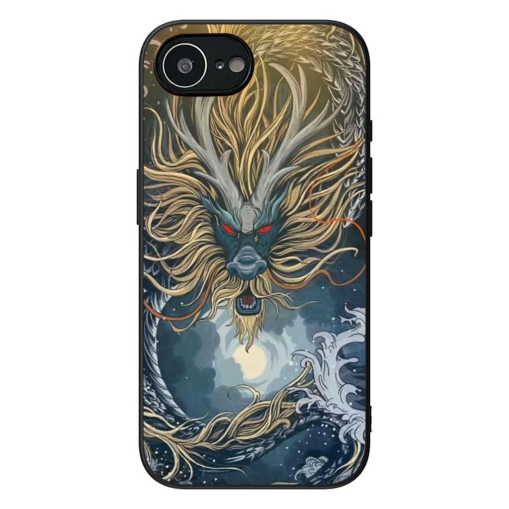 Black Dragon Chinese Loong Cover for Motorola Moto G82 G20 G22 G23 G32 G9 G8 G7 Power Plus G41 G52 G30 G71 E22 E13 E20 E32 Case
