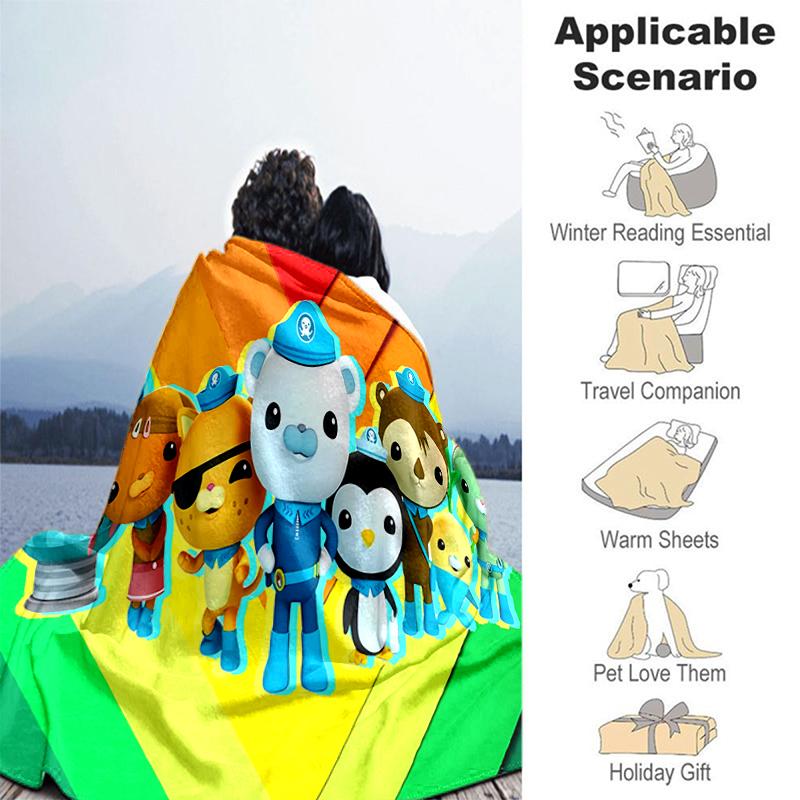 1pc Blanket The Octonauts2 Print Design, Lightweight Blanket for Sofa, Bed- Soft &Warm, Gift for All Seasons Like Christmas, Halloween