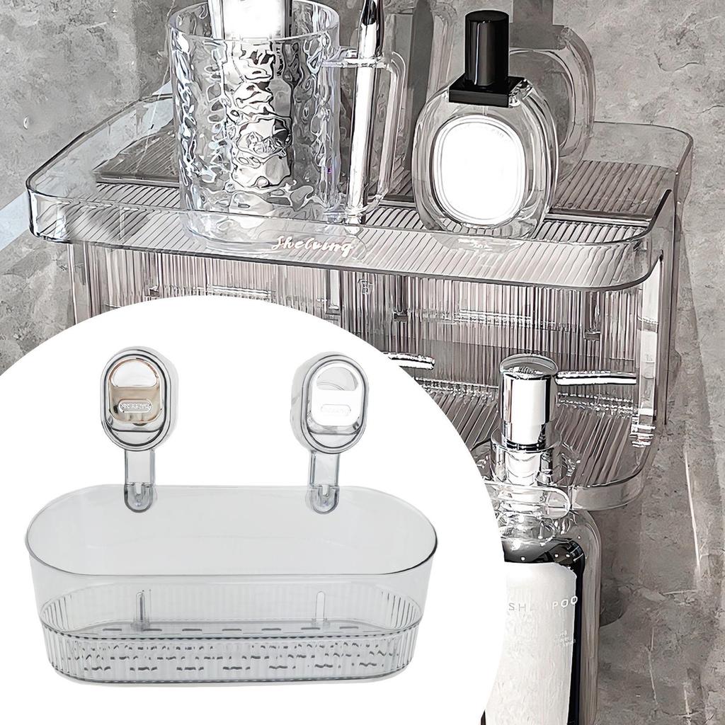 Suction Cup Shower Shelf Bathroom Organizer Modern Detachable Multifunctional Wall Mounted