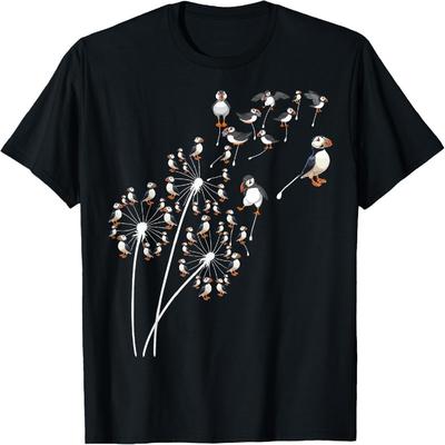 Dandelion Puffin Flower, Floral Puffin Tree T-Shirt