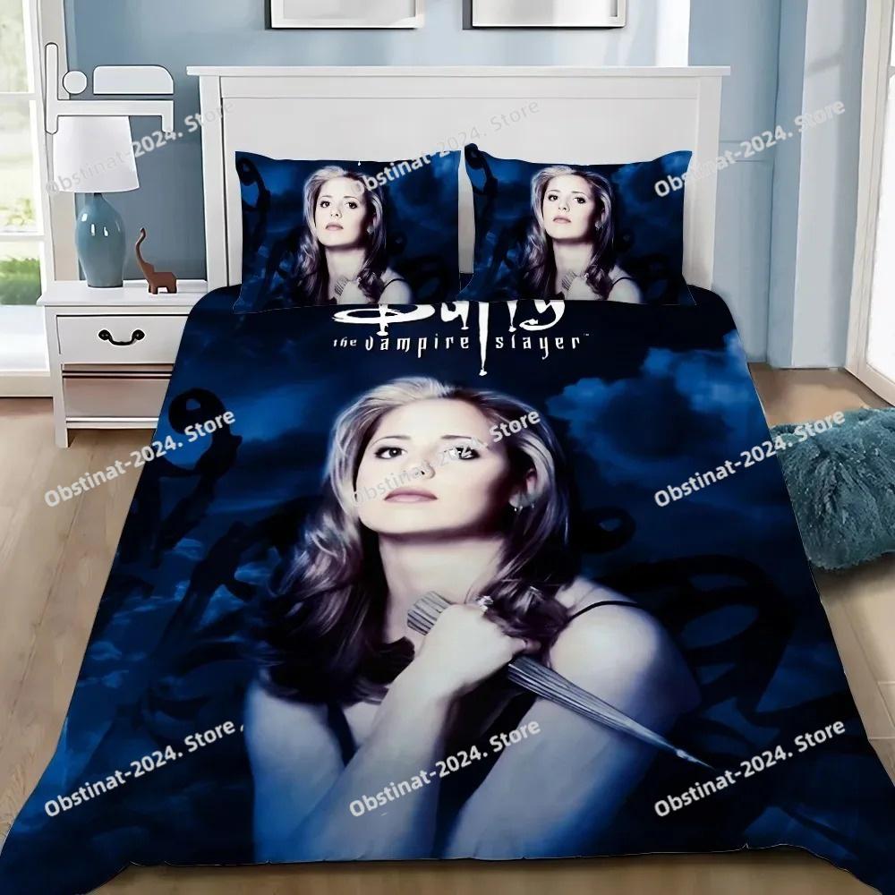 B-Buffy the Vampire Slayers Adult Bedding Set Printed Duvet Cover Pillowcase Single Double Style Queen King Size Sets