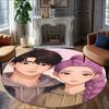 1pc KPop Demon Hunters RUMI8 Print Round Carpet Chair Round Carpet Suitable for Bedroom Living Room Home Decorative Carpet