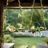 Whimsical Tree Hanging Sculpture 2Pcs Swing Frog Garden Statue with Hemp Rope, Ornament Beer/Wine Creative Landscaping Gifts for Outdoor Decor,