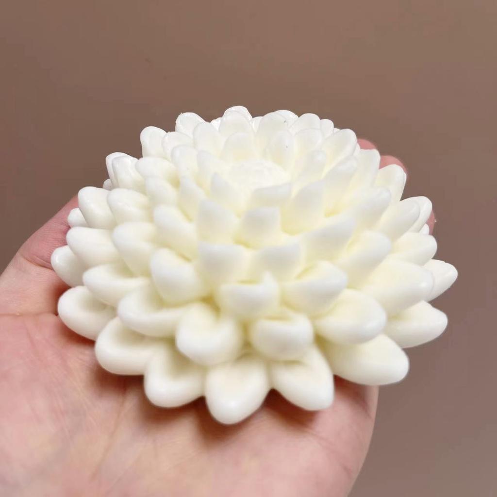 3D Christmas Decorative Flower Candle Silicone Mold Dahlia Silicone Cake Baking Mold Sugar craft Chocolate Cupcake Resin Tools
