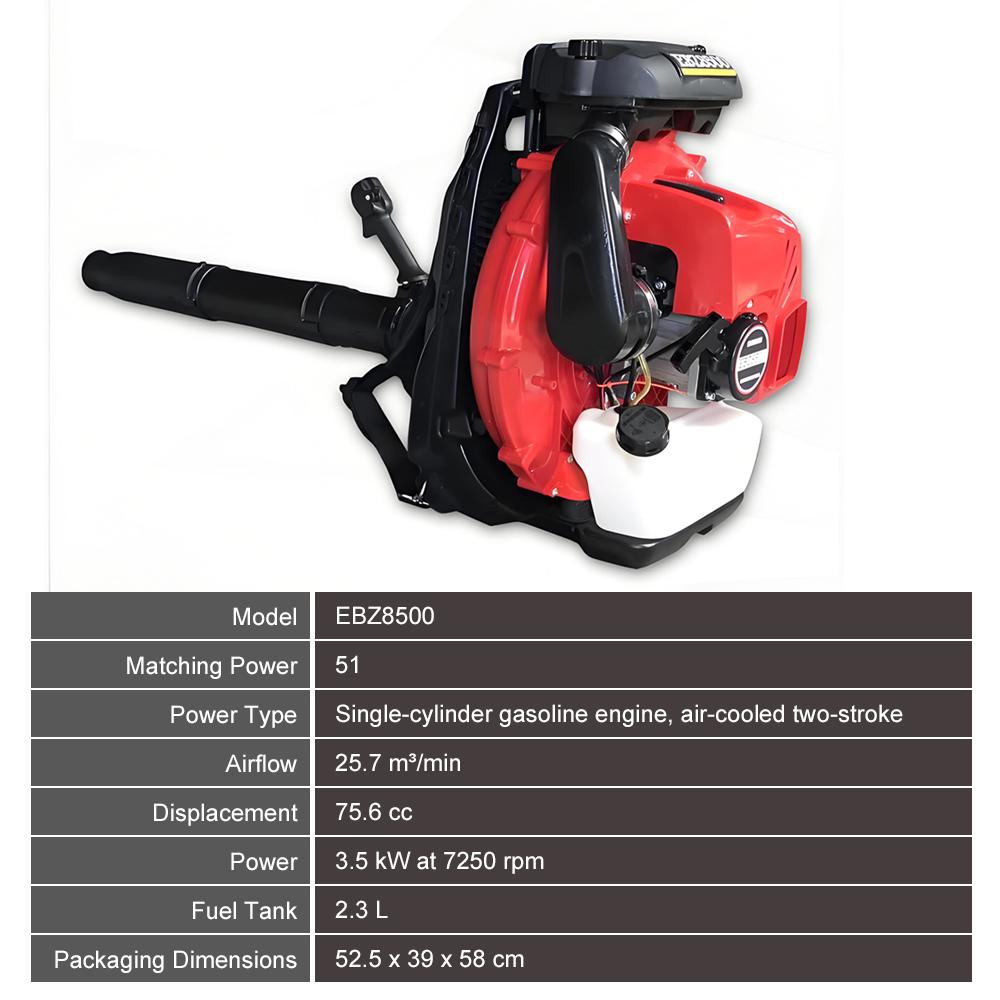 2-Stroke Backpack Blower High-power Gas-powered Leaf Blower Snow Blowing Blower Leaf Blowing&Snow Removal Machine for Yard Work