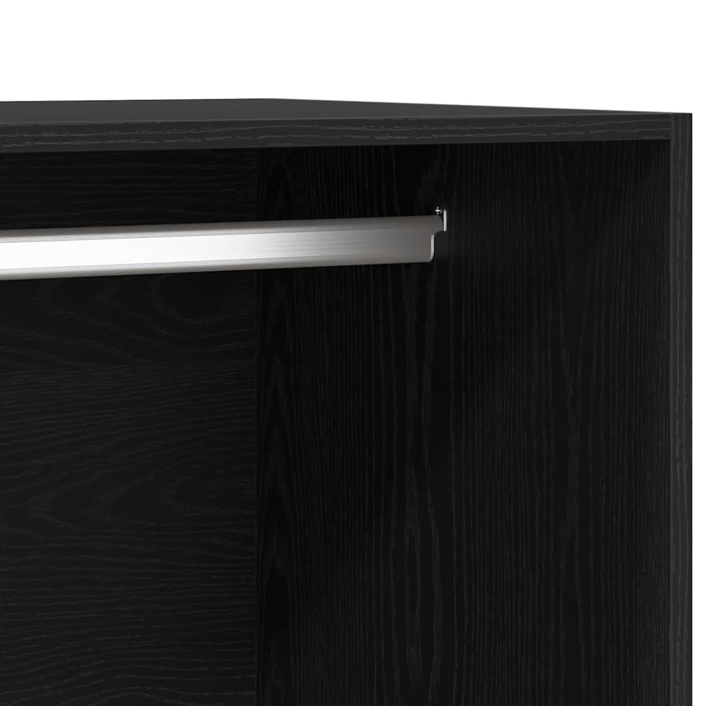 Wardrobe with Shelf Black Oak Effect 50 x 50 x 200 cm
