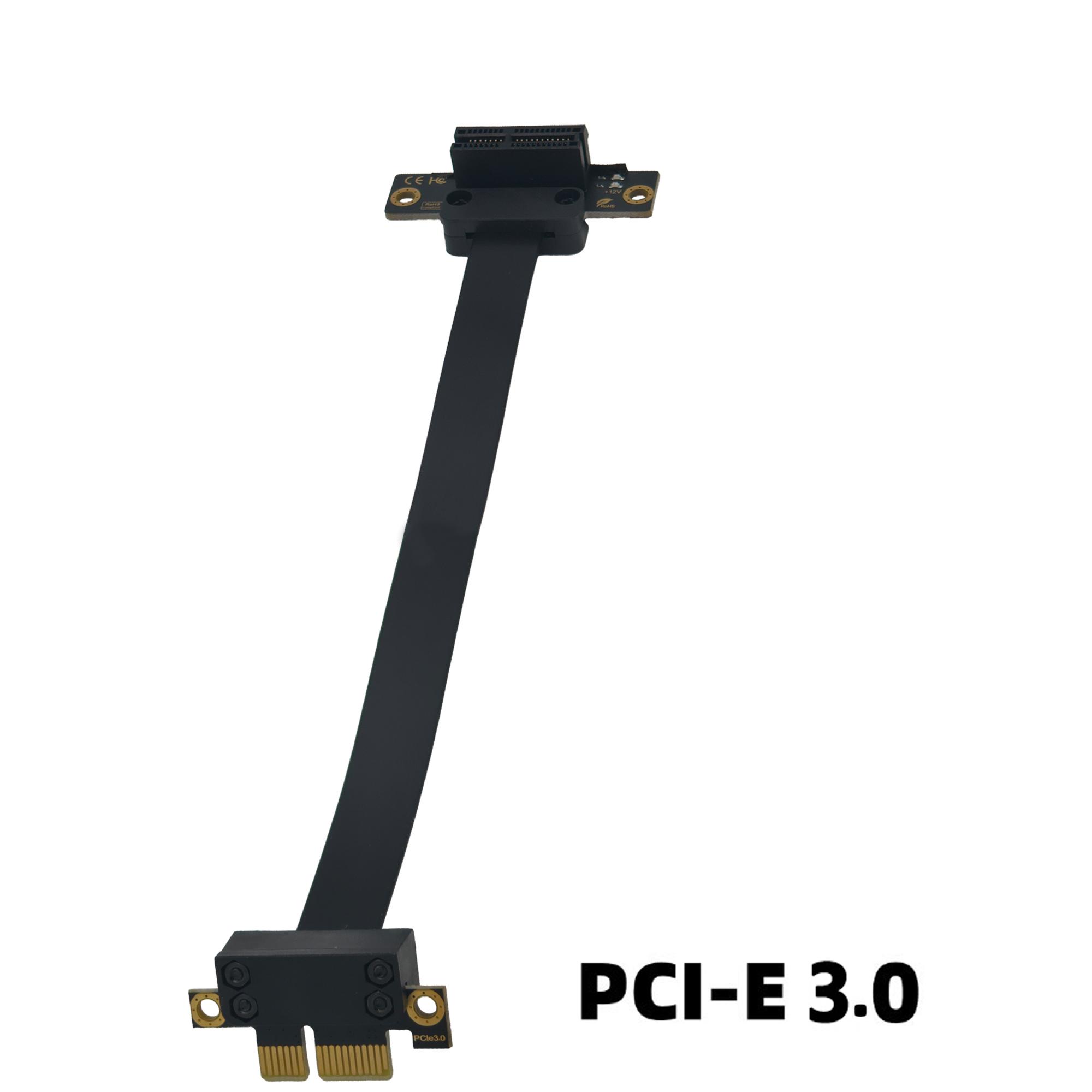 

PCIE 3.0/4.0 X 1 Extension Cable 90 Degree Right Angle Extension Cable for PCI Express Riser Card Ribbon Extender 20cm 7.87inch