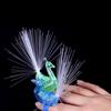 LED Peacock Finger Ring Lights Fiber Optic Lamp Change Color Intelligence Toys for Children Gift