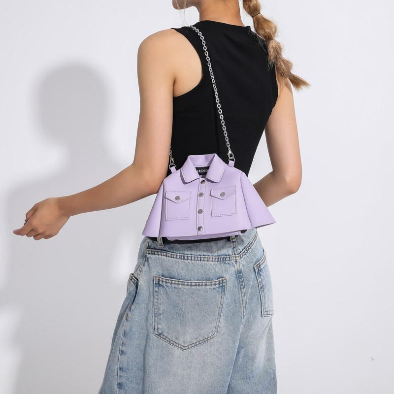 Creative Small Crossbody Bag With Chain Strap Clothing Appearance Design For Summer Wear