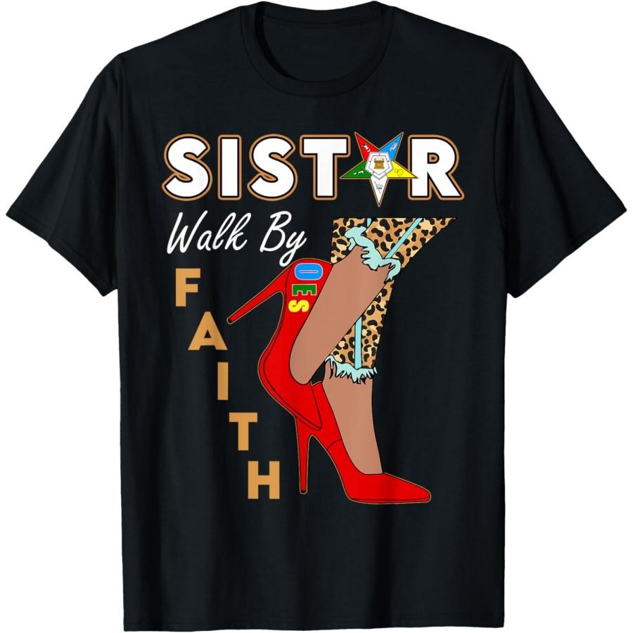 OES SiStar Леопард Иди Верой Восточная Звезда День Благодарения Футболка XXXXXL чёрный