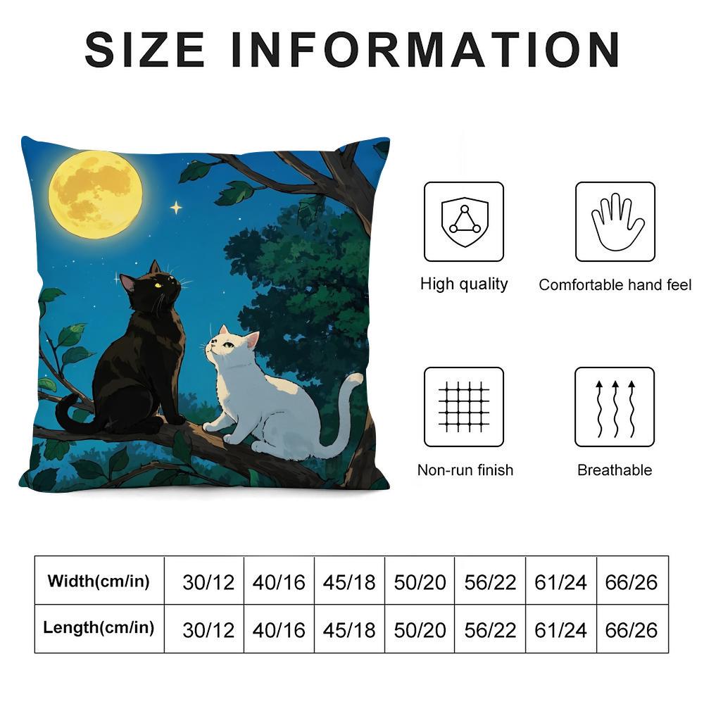 Wizard Cat Cushion Cover Soft Plush Throw Pillow Cover | Double-Sided Decorative Cushion Case | Sofa Bedroom Home Decor