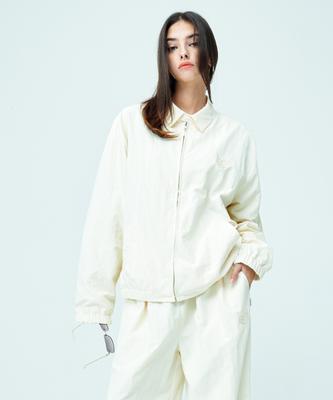 Attentionrow For Women Plain Signature Logo Nylon Jacket (Ivory)