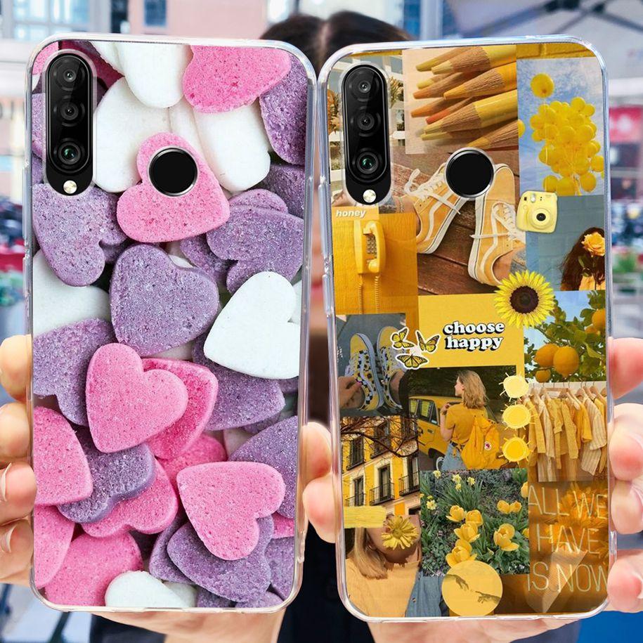 For Huawei P30 Lite Case 2020 Fashion Flower Bumper Soft Silicone Clear Cover For Huawei P30 Lite Pro Fundas P 30 P30Lite Hoesje