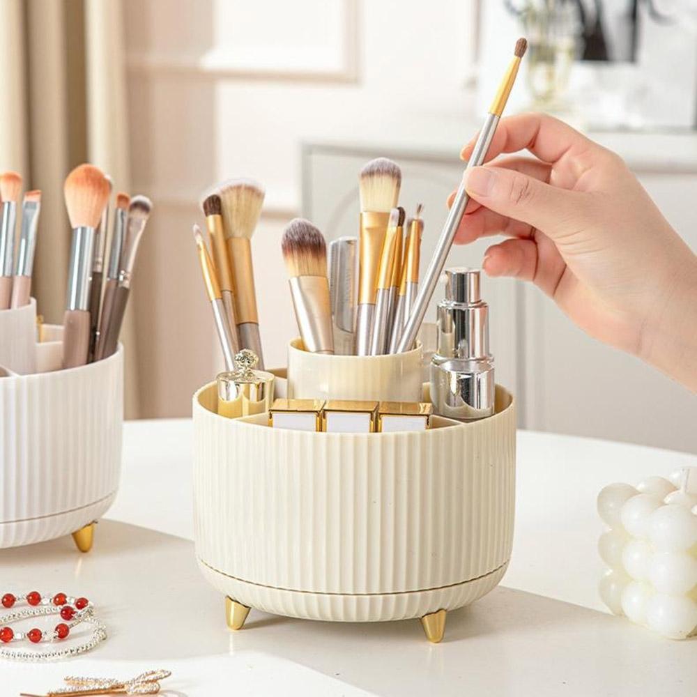 Rotating Cosmetic Organizer Makeup Brush Eyebrow Pencil Holder Desktop Storage Container