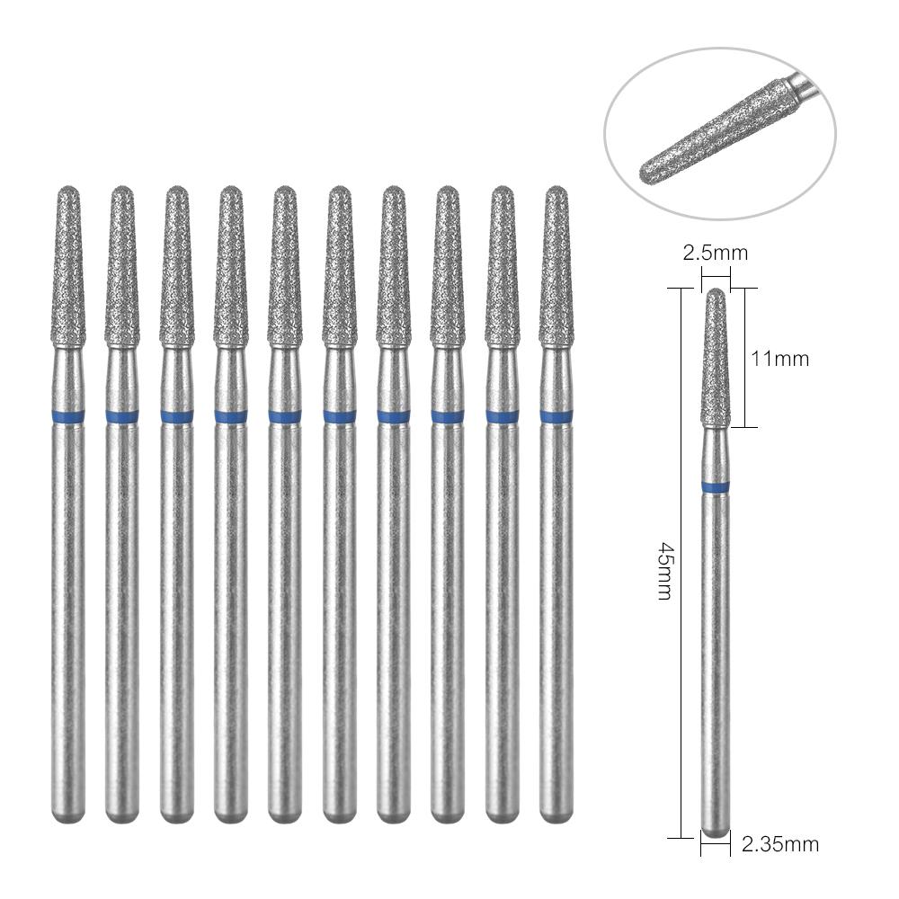 10 pezzi/s Punte per Fresa per Unghie Diamantate Fresa Pulisci Cuticole per Manicure Pedicure Frese Elettriche Punte Accessorio per Unghie