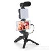 AY49 Mini Pocket Fill Light & Selfie Stand with LED Flash and Microphone Set