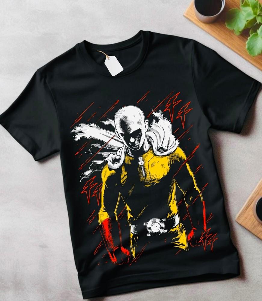 

SAITAMA One Punch Man T-Shirt Anime Manga Gifts Black unisex gift shirt 4XL
