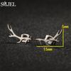SMJEL Minimalist Silver Color Deer Horn Earrings Women Christmas Jewelry Cute Elk Antler Ear Studs Unique Tree Branch Earings