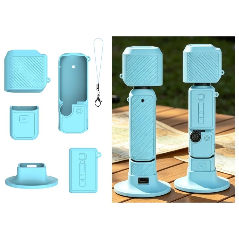 Fashionable Silicone Case Skin For Pocket 4 Camera Cover Vertical Stand And Wrist Strap NonSlip Grip Protectors