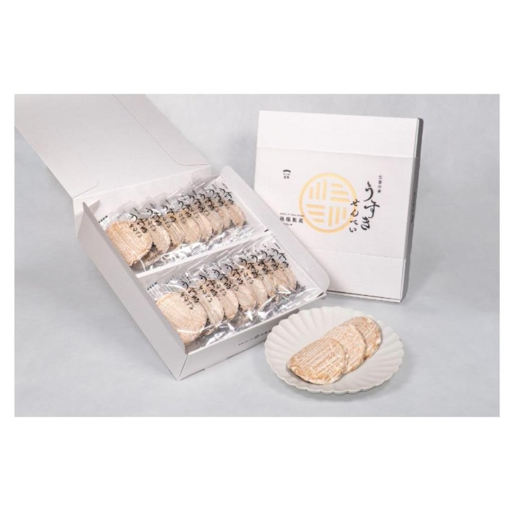 And Usuki Senbei Rice 16 Pieces In a Box Popular In Oita [Souvenirs Gifts] (Thin Crackers) - [Curved (Thin)]