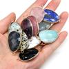 1Pc Faceted Water Drop Natural Stone Connector Pendant 22×38mm Golden Zinc Alloy Bezel Wrapped Double Loops Gemstone Link Charm For DIY Jewelry Making