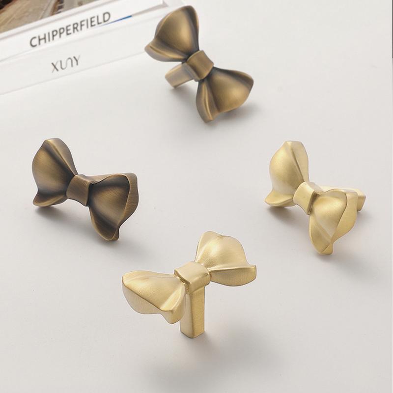 1pc Pure Brass Furniture Handle Gold Children Handles for Drawers Exquisite Peach Heart Shape Children's Room Decoration Kids
