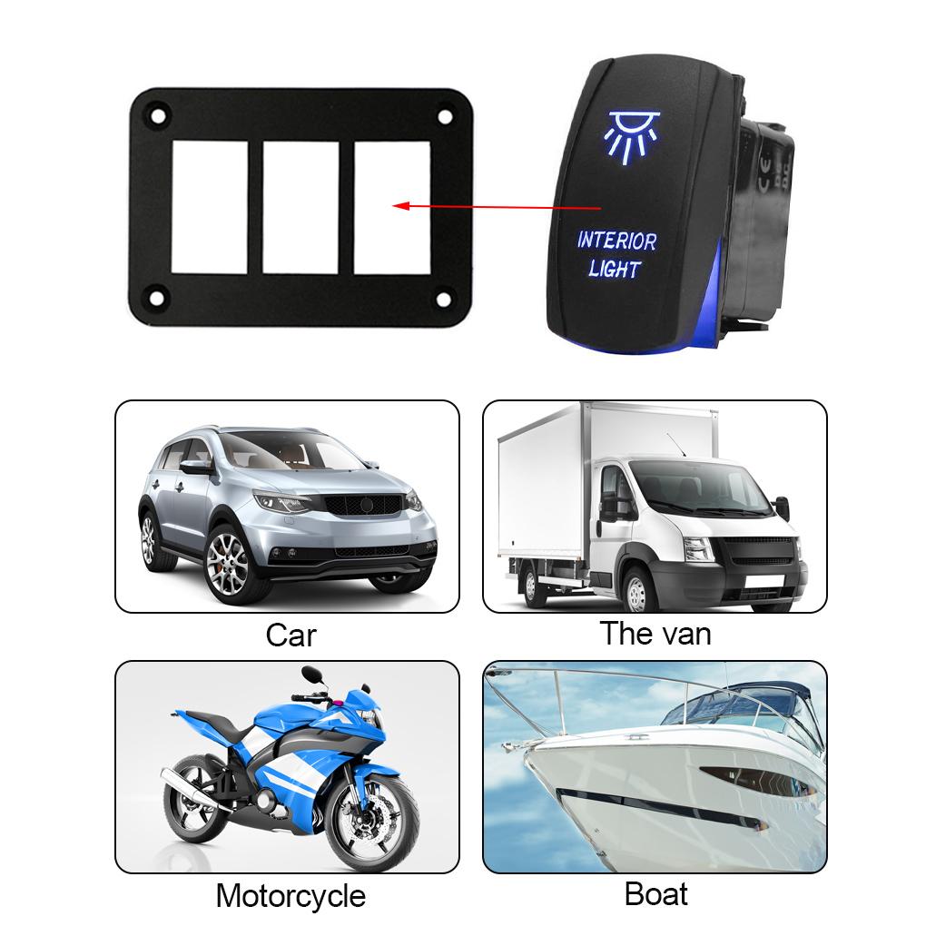 Switch Panel Rocker Switch Panel Mount Housing Aluminum Frame for Car Motorcycle Boat